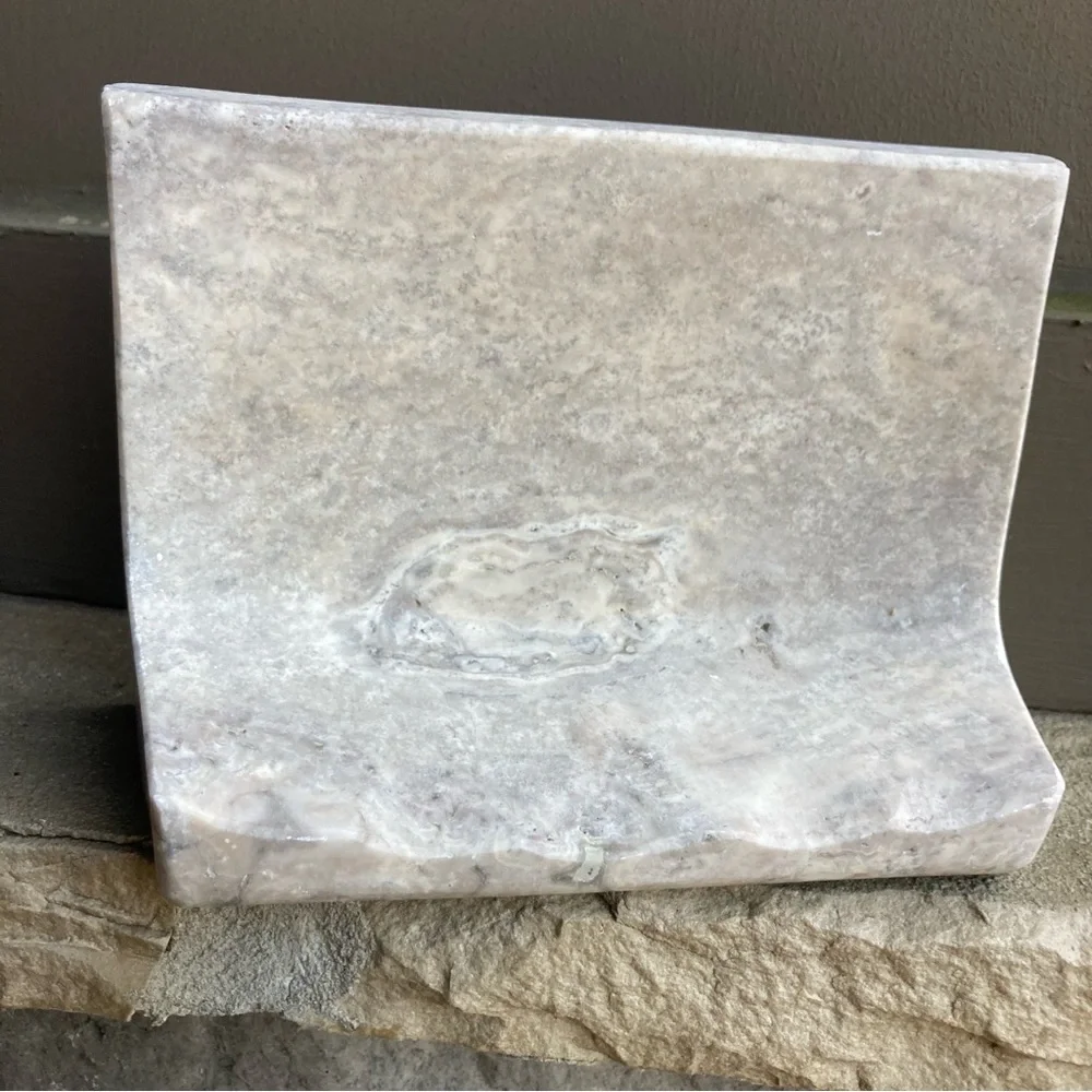 🌲 Travertine Soap Dish, Natural Stone. NWOT.